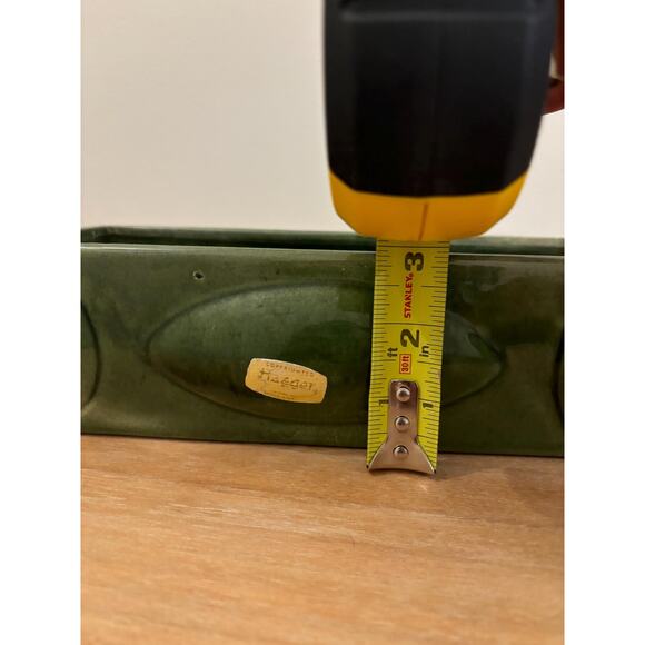 Vintage Haeger USA Green Rectangular Pottery Plantet Set - Picture 10 of 10